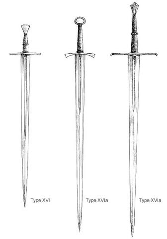 Иллюстрация мечей типа XVI по Окшотту