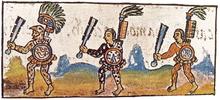 Ацтекские воины, изображения из Флорентийского кодекса 16-го века, том IX