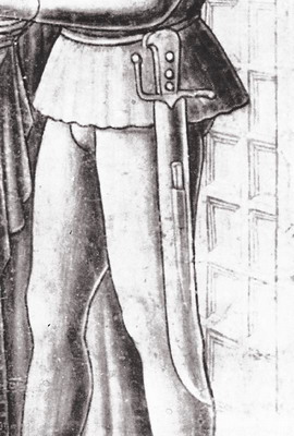 Гросс-мессер на средневековом рисунке (фрагмент) Гросс-мессер на средневековом рисунке (фрагмент)